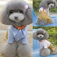 Jiaroswwei Pet Puppy Bow Tie Lapel Rish сплетени осезаеми ромпери полиестерни кучешки дрехи