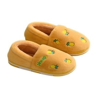 Daeful Unisex-child топли чехли памет пяна плюшен чехъл затворен пръст в къщи обувки неселяни леки обувки спалня ботуши жълто 9,5-10