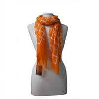 Гъделичкан розов геометричен шал за печат - оранжево бяло