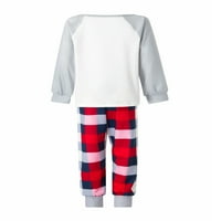 Семейни дрехи за пижами от Sprifallbaby Pary-Child Pajamas, кръгла шия с дълъг ръкав лос надпис върхове риза пантало