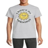 Хумор Мъжки & големи мъже не правя сутрин и това е красив ден Графичен тениска, 2-пакет