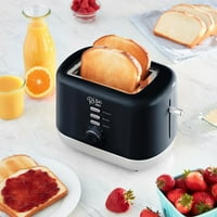 Rise by Dash 2-Slice Toaster: Размразяване, повторение + автоматично изключване, нива на кафяво за хляб, английски кифли и други, черни