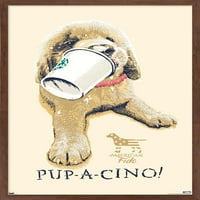 Джим Болдуин-Плакат за стена Pup-A-Cino, 14.725 22.375 рамки