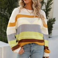 Дамски пуловери пуловери Дамски леки пуловери с дълъг ръкав с дълъг ръкав жълт m