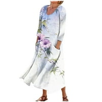 амуса рокли рокля за жени Пролет Бохо Случайни Мода ръкав рокля за празник голям размер