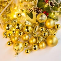 Коледни топки орнаменти за коледно дърво на Коледа, разрушени декорации за коледно дърво, висяща топка комплект за празнични сватбени партия декорация Златен