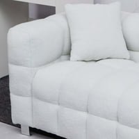 Аукфа 80 модерен диван с тапицерия, седалка диван диван за хол-възглавници-бели