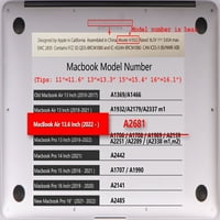 Kaishek за MacBook Air 13.6 Case. Rel. Model A M2, пластмасов капак на черупката на твърд калъф, цвете 1085