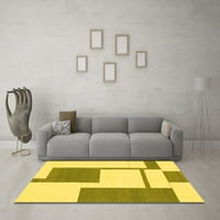 Ahgly Company Indoor Rectangle Solid Yellow Modern Area Rugs, 5 '7'