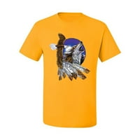 Eagle and Howling Wolf Americana American Pride Мъжки тениска, злато, 4XL