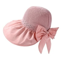 дамски външна ежедневна декорация на лък голям дизайн на главата слънце шапка подайте шапка розово с един размер