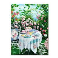 Търговска марка изящно изкуство 'чай от розова градина' платно изкуство от Сюзън Риос