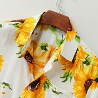 Мъжки ризи Yubnlvae цветни блузи Мъжки копчета Хавайски ежедневни летни ризи Рейн Разхлабена къса мъжка блуза бяла