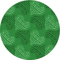 Ahgly Company Indoor Round Marveded Green Rugs, 7 'Round