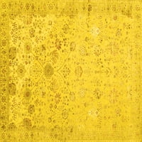 Ahgly Company Indoor Rectangle Abstract Yellow Contemporary Area Rugs, 4 '6'