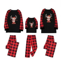 SHLDYBC Коледни семейни пижами съвпадащи комплекти, коледни модни жени мама отпечатани топ+панталони Семейство съвпадащ пижама комплект, коледна пижама за възрастни и деца празник коледни кодове за сън