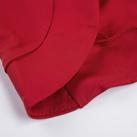 Guvpev за жени с къси половин ръкав Solid Mini Office Work Кардиган Причинен плюс палто - Red S