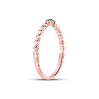 Jewels 10kt розово злато дамски кръг Изумрудено пасианско диамантено-акцентни пръстен. Cttw