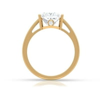 Rosec Jewels дамски 3. CT Princess Cut Moissanite Solitaire годежен пръстен със скрит моасанит, 14K жълто злато, САЩ 4.50