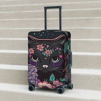 ПРАВО И СВОШНО Устойчивост на багаж Протектор на куфар, креативност цветна котка с шаблон за измиване на куфар, х-голям размер
