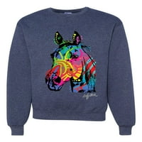 Wild Bobby, Neon Rainbow Horse Lover Animal Unise Crewneck Graphic Sweatshirt, Vintage Heather Navy, Small