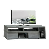 CandDidliike регулируема телевизионна стойка и медиен развлекателен център Конзолна маса за телевизори до - сиво