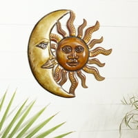 Декод червен метал вътрешен външен слънце и Луна стена Декор