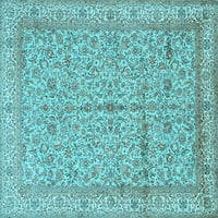 Ahgly Company вътрешен правоъгълник персийски светлосини традиционни килими, 5 '7'