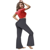 Eodora bootcut йога панталони с висока талия за панталони за панталони за панталони чисти цвят сив xl