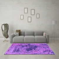 Ahgly Company Indoor Square Oriental Purple Industrial Area Rugs, 8 'квадрат