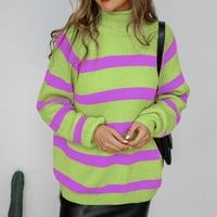 Pimfylm дамски пуловери дълги пуловери плюс размер зелено xl