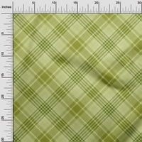 Oneoone памучен камбричен зелена тъкан Проверете тъканта за печат на шивашки материал край двора