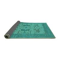Ahgly Company вътрешен правоъгълник Ориентал тюркоазено синьо килими, 4 '6'