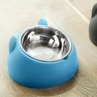 Wirlsweal Pet Bowl Котешка форма на лицето Косо дизайн Неръждаема стомана Котешка добавка за хранене за дома