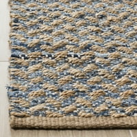 Cape Cod Phylliss Geometric Jute Area Rug, 6 '9', Blue Natural