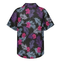 Ханас моден ежедневен мъж ризи мъжки хаваи флорални ризи с къс ръкав влага ухажване на суха риза с тропическа празнична плажна риза тънък год