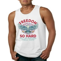 Wild Bobby, American Eagle Freedom So Worgly My Dleaves падна, Americana American Pride, Men Graphic Tank Top, White, голям