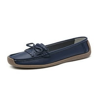 Lacyhop Womens Loafers Неплъзгащи се ежедневни обувки за ходене приплъзване на апартаменти Пътуване Дишаща лодка Обувка Flat Comfort Loafer Dark Blue 9