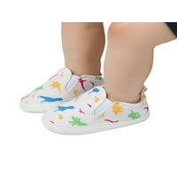 Welliumy Newborn Flats Slip on Canvas Shoes First Walker Sneakers Walking Loafers Небрежно удобна мека подметка бяла 4c