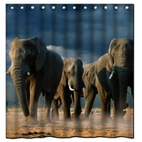 Hellodecor слон ходене в поле за душ завеса полиестер тъкан за баня декоративна завеса размер