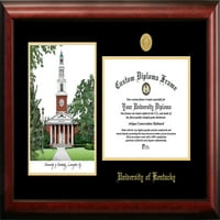 Университет на Кентъки 8.5 11 Златна релефна дипломна рамка с Литографско изображение на кампуса
