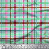 Soimoi Velvet Fabric Plaid Проверете отпечатана тъкан двор широк