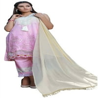 Готов за носене на тревата на Чиканкари с пакистанска рокля за бродерия за жени с шифон дупата - три комплекта