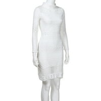 Дамска дантела Bodycon коктейл Pencil Pencil Midi Dress Bandage Dress Xl White S