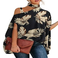 Капризи жени флорални тениски за печат бохо торбисти летни върхове плажна туника блуза студено рамо тройник