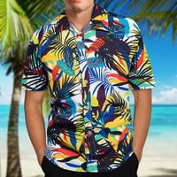 Буигтклоп Без Граници Мъжки Ризи Клирънс Плюс Размер Хавайски Печат Ревера Риза С Къс Ръкав
