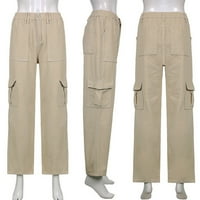 Корашан женски твърд цвят торбисти товари за улично облекло хип -хоп джоггери Суитчъри Небрежни разхлабени панталони с широки крака