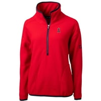 Женски резач и Buck Red Los Angeles Angels Cascade Eco Sherpa Fleece Quarter-цип пуловер яке