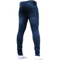 Yotyukeb дънки за мъже дънки за мъже чист цвят деним памук винтидж миене хип -хоп работни панталони дънки панталони