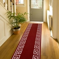Потребителски размер Гръцки ключ дизайн кафяво, червено,сиво, Тъмно сиво Опции за цвят нехлъзгава гумена подложка широка по ваш избор дължина-коридор стълбище бегач килим
